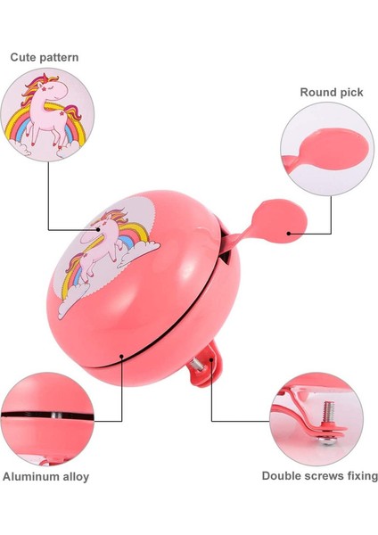 Unicorn Bisiklet Zili Bisiklet Gidon Zili Dağ Bisikleti Güvenlik Zili (Pembe Unicorn) (Yurt Dışından) modelleri