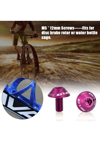 Bisiklet Şişe Tutucu Vidası, 2 Adet M5 * 12MM Alüminyum Alaşımlı Bisiklet Disk Fren Rotoru Veya Su Şişesi Tutucu Için Pas Korumalı Vida Cıvataları (Mor) (Yurt Dışından) modelleri