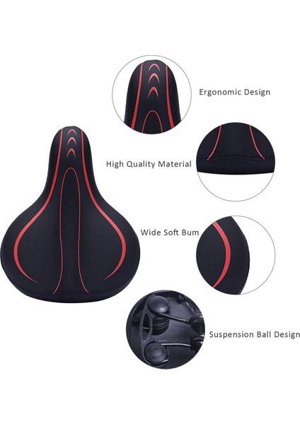 Süper Rahat Su Geçirmez Yumuşak Nefes Alabilir Bisiklet Sele Minderi (Kırmızı, 195*270MM) (Yurt Dışından) fırsatları