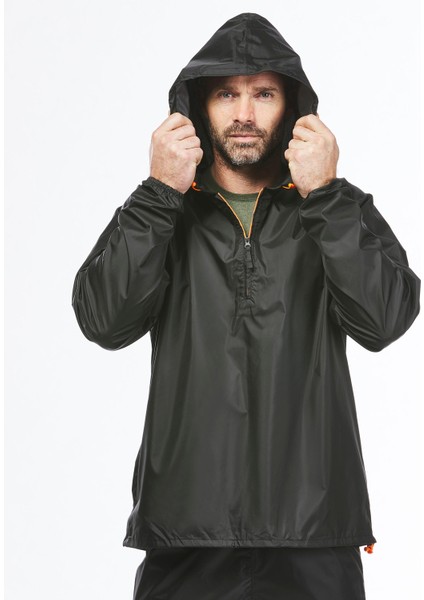 Quechua Erkek Outdoor Yağmurluk - Siyah - Raincut fiyatları