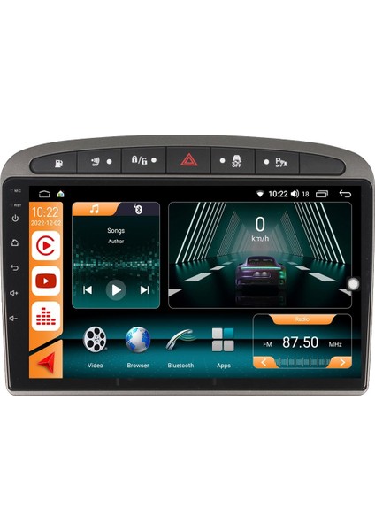 Peugeot 408 Android 10 Multimedya Carplay 2gb Ram + 32GB HDD Navigasyon Ekran