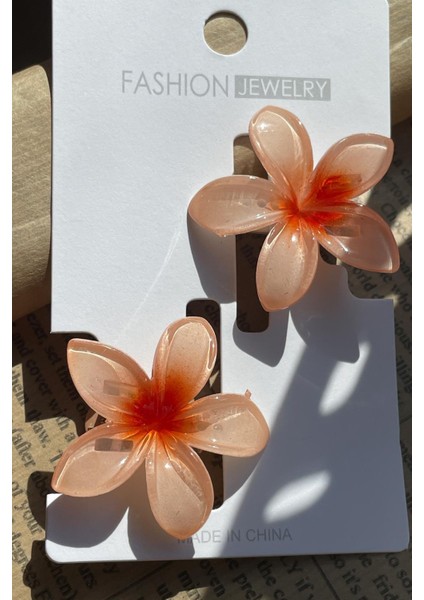 Lotus Çiçek Figürlü Pens Toka Somon SBT1636