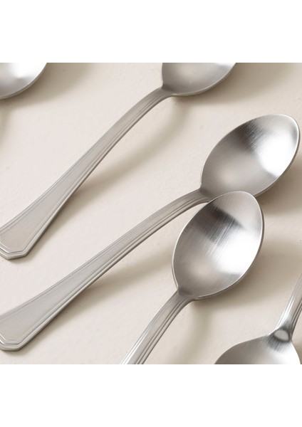 Oreon Saten Mat 6'lı Tatlı Kaşığı Gümüş modelleri