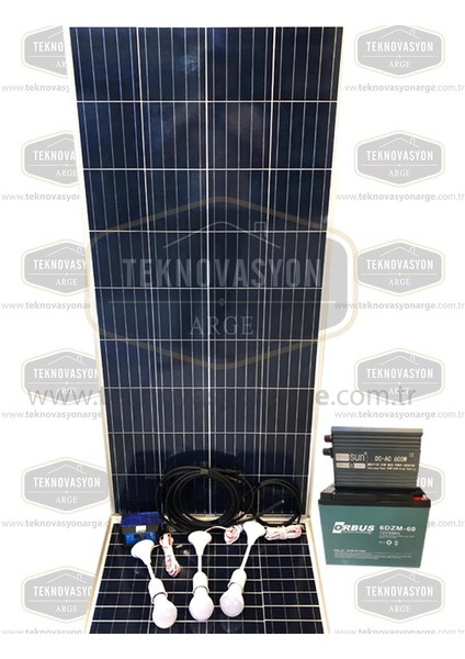 170 Watt Güneş Paneli Tv Aydınlatma Paketi Solar Paket