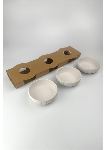 Üçlü Rüzgar Kase - Seramik Bisküvi