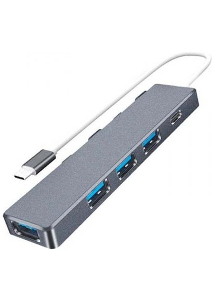 Polham 5in1 Pd Type C 4x USB Girişli 1x USB C Girişli Çevirici Çoğaltıcı Adaptör Hub, Ultra Hızlı