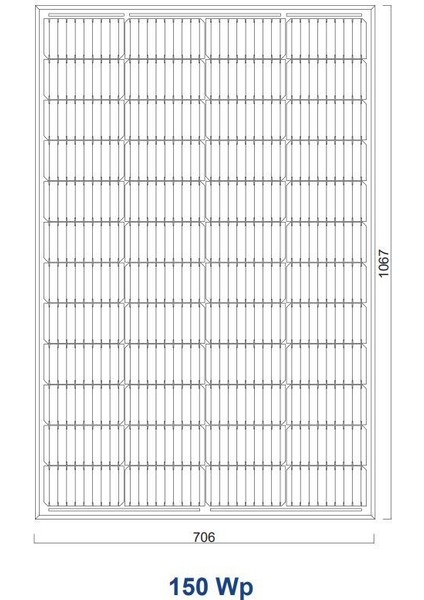 Teknovasyon Arge Suneng 150 W Watt 48 M6 Hücreli Perc Monokristal güneş Paneli