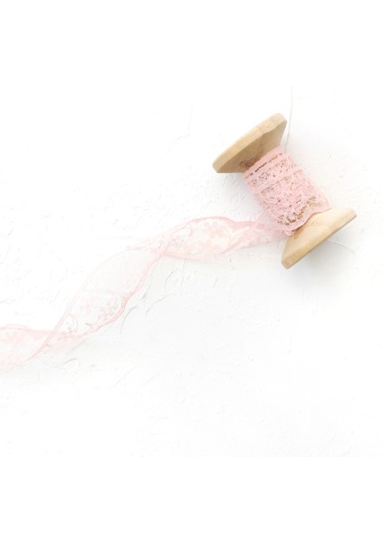 Dantel şerit 2 metre, 2 cm Açık Pembe