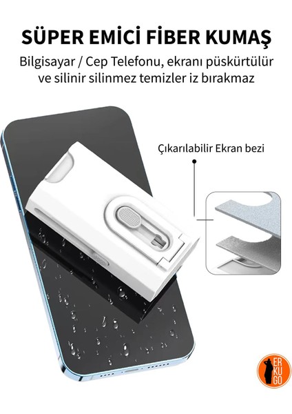 8 Fonksiyonlu Telefon, Kulaklık, Klavye, Ekran, Temizleme Kiti, Telefon Standı