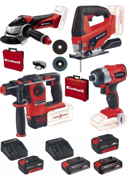 Te-Ag 18/115 Acc Aksesuarlı Avuç Taşlama Tc-Js 18 Dekupaj Herocco 18V Kırıcı Delici Te-Cı 18 Bl Vidalama 2X4.0+2X2.5AH Akülü Set