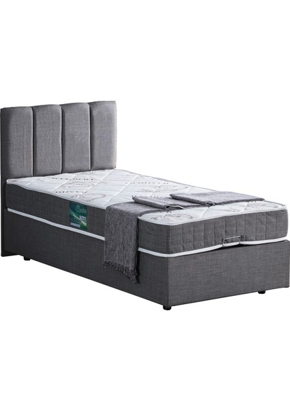 Defne Tek Kişilik Baza Başlık Comfort Yatak - Gri