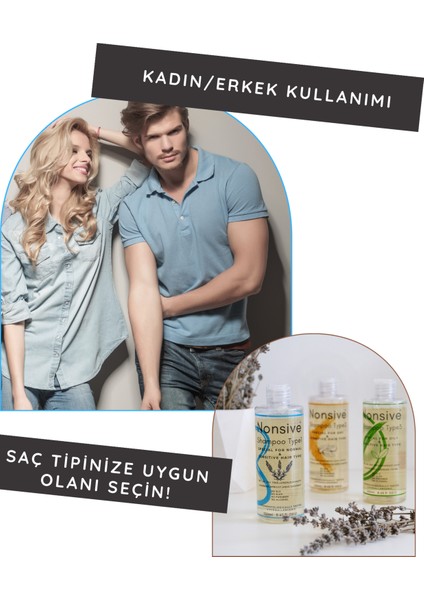 Shampoo Type2 Kuru Saçlar için Onarıcı-Bakım Şampuanı /Tuzsuz-Sülfatsız Şampuan (aromaterapik uçucu yağ içeriği)