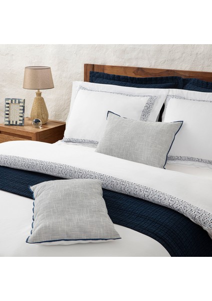 Shine Nevresim Seti King Size 230X220 cm Beyaz/marin Mavi fırsatları