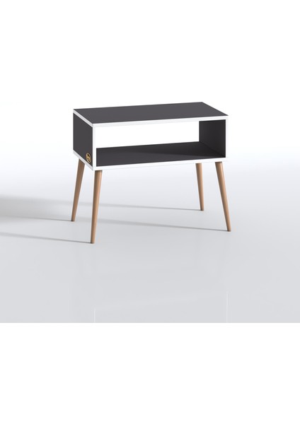 Kenzlife Komodin Dumrul Gri 57*70*39 Ahşap Ayaklı Komidin Kitaplık