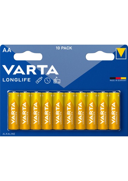 VARTA Longlife Aa  Alkalin Kalem Pil 10'lu Paket