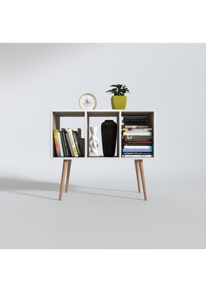Kenzlife Komodin Adberilgen Crd 74*90*39 Ahşap Ayaklı Komidin Kitaplık