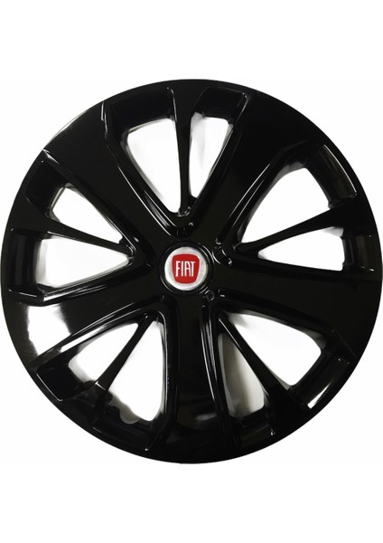 Fiat Fiorino Uyumlu 15 Inç Piano Black Siyah Jant Kapağı 4 Adet