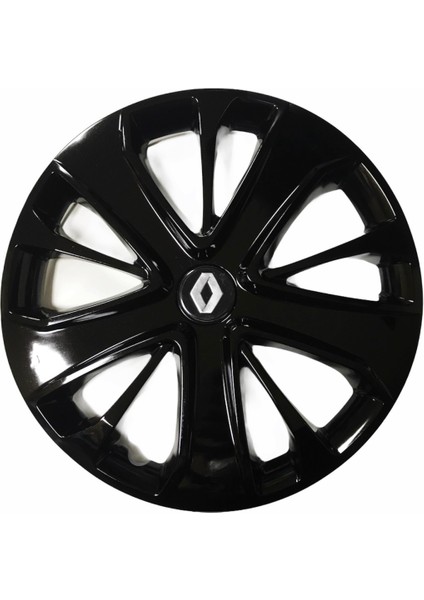 Renault 12 Uyumlu 15 Inç Piano Black Siyah Jant Kapağı 4 Adet