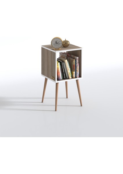 Kenzlife Komodin Biterge Crd 74*39*39 Ahşap Ayaklı Komidin Kitaplık
