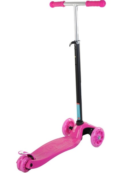 Tech Bello Twister Maxi 3 Tekerli Işıklı Scooter - Pembe Renk