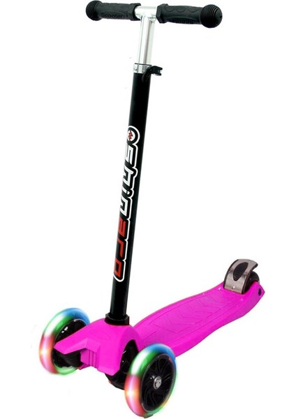 Tech Bello Twister Maxi 3 Tekerli Işıklı Scooter - Pembe Renk