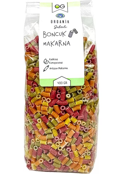 Organik Sertifikalı Sebzeli Artizan Boncuk Makarna 400 gr