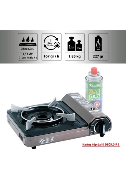 Tekli Portatif Kamp Ocak Gaz Stop Emniyetli Kırmızı fırsatları