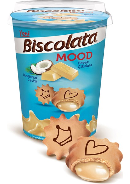 Biscolata Mood Hindistan Cevizli Krema Dolgulu Bisküvi 125 gr x 3 Adet