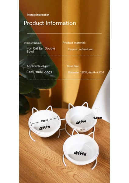 Servikal Omurgayı Korumak Için Çift Kaseli Seramik Kedi Maması Kasesi (Yurt Dışından) modelleri