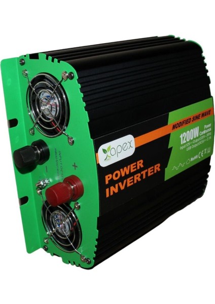 Apex 1200 W Watt 12 V Volt Modifiye Snüs Inverter Invertör 220 Dönüştürücü Çevirici