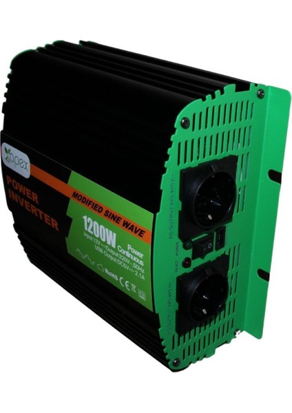 Apex 1200 W Watt 12 V Volt Modifiye Snüs Inverter Invertör 220 Dönüştürücü Çevirici