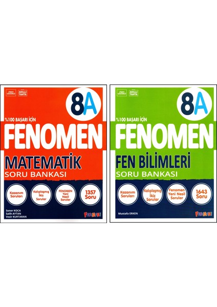 Fenomen Yayıncılık Fenomen 8. Sınıf Lgs Matematik (A) + Fen Bilimleri (A) Soru Bankası 2 Kitap