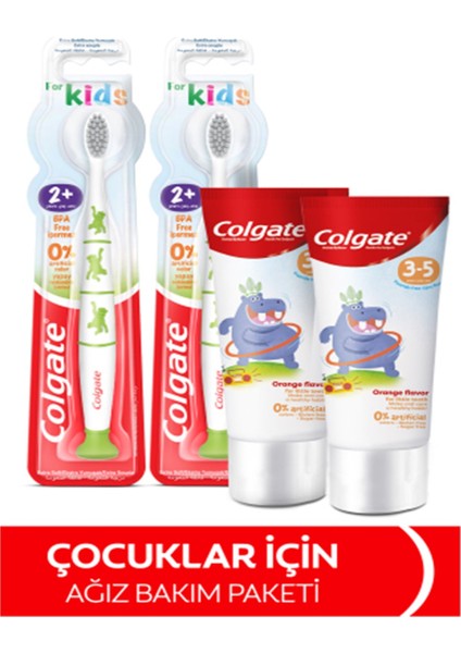3-5 Yaş Florürsüz Çocuk Diş Macunu 60 Ml, 2+Yaş Ekstra Yumuşak Çocuk Diş Fırçası 1+1