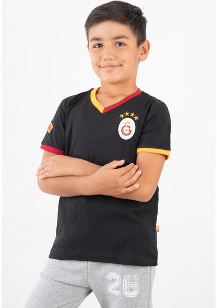 Galatasaray Çocuk Lisanslı Armalı Siyah Tshirt C12005