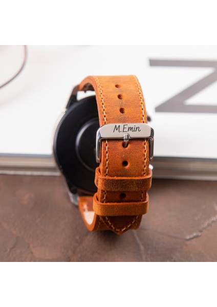 Samsung Galaxy Watch 4 / 5 / 6 / 7 44MM / 40MM / Galaxy Watch 5 Pro 45MM / Galaxy Watch 4 44MM / 40MM / Galaxy Watch 4 Classic 46MM / 42MM 47MM Active 2 40MM / 44MM Uyumlu Croco Deri Kordon