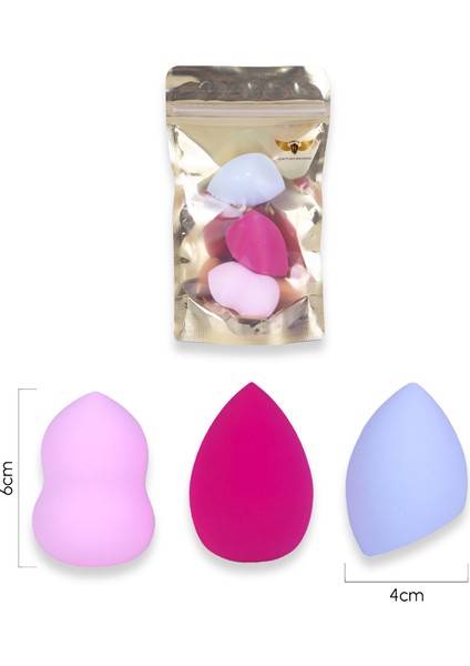 3’ü 1 Arada Özel Paketli Makyaj Süngeri – Toz, Sıvı ve Kuru Kullanım – 3 Tip Fondöten Süngeri modelleri