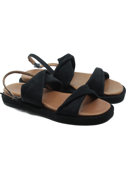 Kadın Siyah Süet Hakiki Deri Sandalet fiyatları