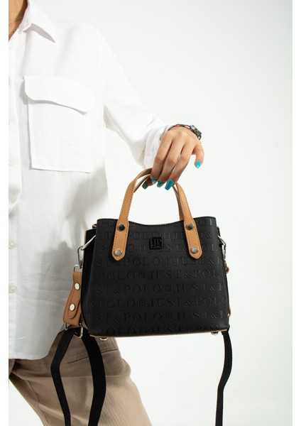 Siyah Taba Kolon Askı Mini Boy 4 Bölmeli Kadın El ve Omuz Çantası 24X24CM JPT3922 fiyatları