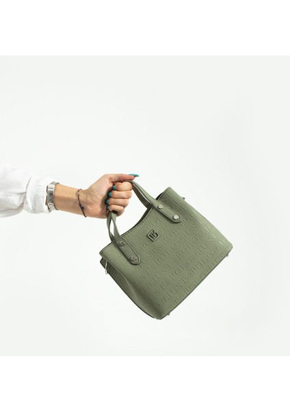 Yeşil Kolon Askı Gofraj Baskı 4 Bölmeli Kadın El ve Omuz Çantası MDS4095 fiyatları