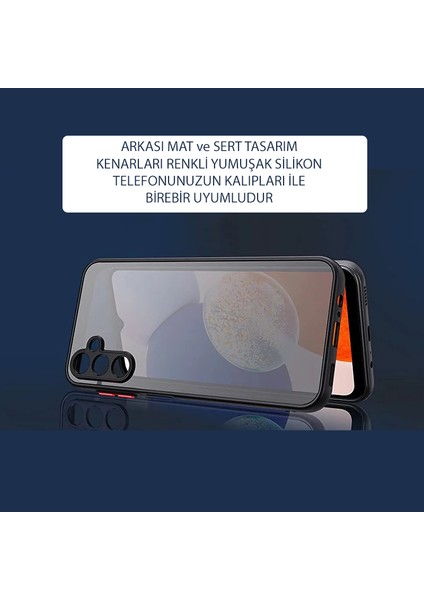 Galaxy A14 Kılıf 3D Kamera Korumalı Parmak Izi Leke Yapmaz Arkası Mat Kenarları Renkli Smoky Case