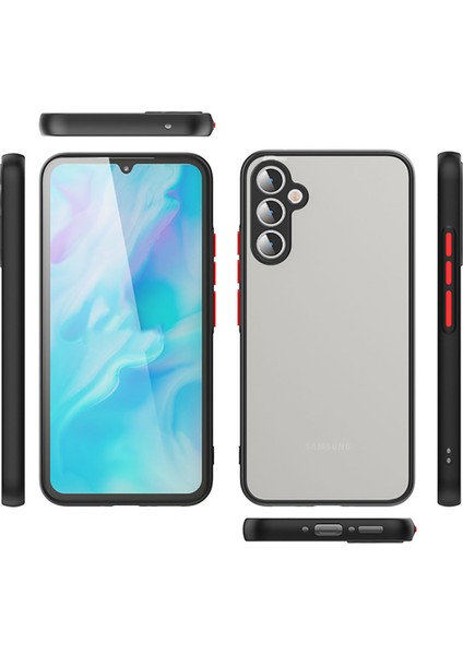Galaxy A14 Kılıf 3D Kamera Korumalı Parmak Izi Leke Yapmaz Arkası Mat Kenarları Renkli Smoky Case