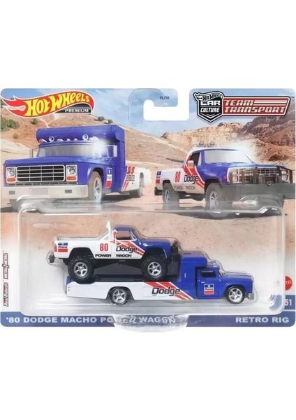 Hot Wheels Premium HKF38 Team Transport '80 Dodge Macho Power Wagon / Retro Rig (#51)
