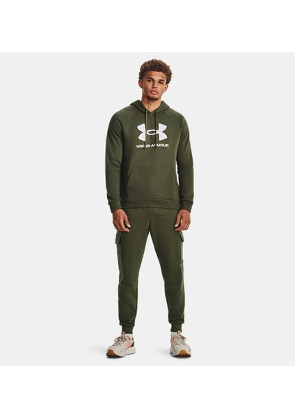 Erkek UA Rival Fleece Logo Kapüşonlu Üst 1379758-390 modelleri
