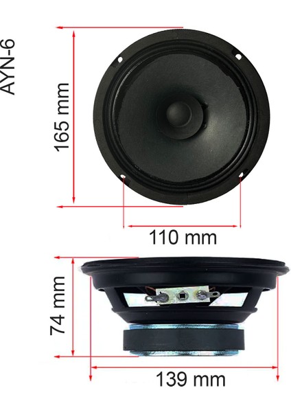 Ayn-6 Full Kağıt 100 Watt 8 Ohm 16 cm 6 Inç Hoparlör (Adet) fiyatları