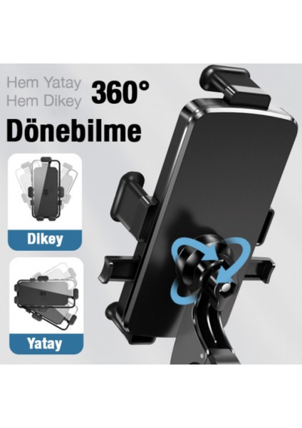 Darbe Emici Telefon Tutucu Motor Bisiklet Scooter Bisiklet Için 360 Dönebilen Tutucu Motosiklet Için