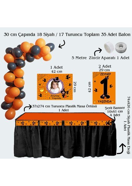 Cadı Temalı Kişiye Özel Doğum Günü Seti 10 KIŞILIK-131 Parça Dev Set