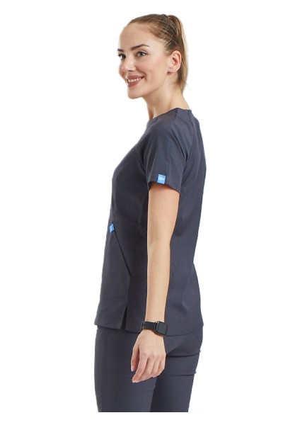 Freesıa- Kadın Likralı Koyu Gri Üniforma Üst modelleri