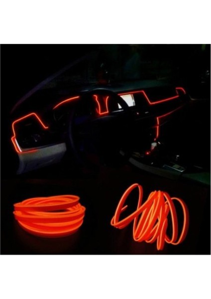 2 Metre Araç Içi Kırmızı Torpido LED Göğüs Ipi Işıklı Neon Torpido 12V Kırmızı Neon