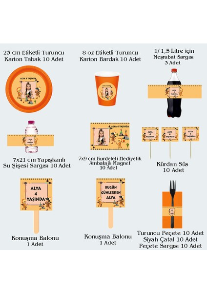 Kızılderili Temalı Kişiye Özel Doğum Günü Seti 10KIŞILIK-131 Parça Dev Set