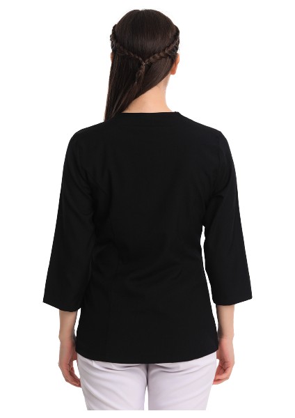 Poppy - Kadın Likralı Siyah Üniforma Üst fırsatları